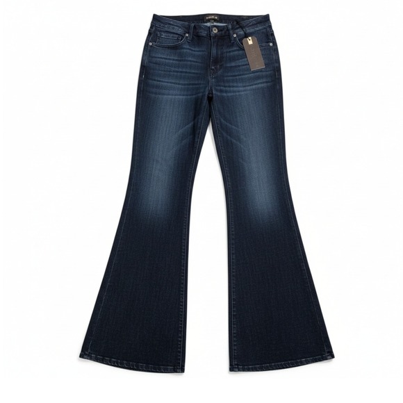 RANK 45 Mid Rise Flare Jeans Dark Wash Denim Women's Size 33 x 34 - Picture 2 of 6